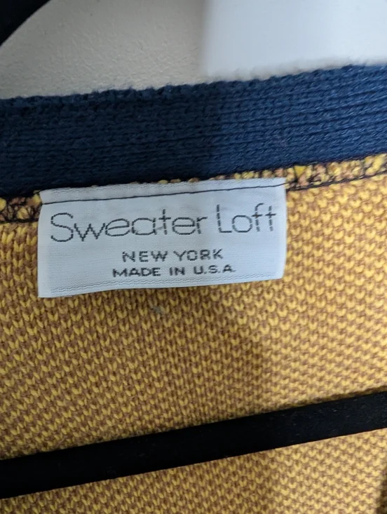 Vintage Sweater Loft Novelty Cardigan Large Sewing Craft Knit Made USA - Picture 6 of 9